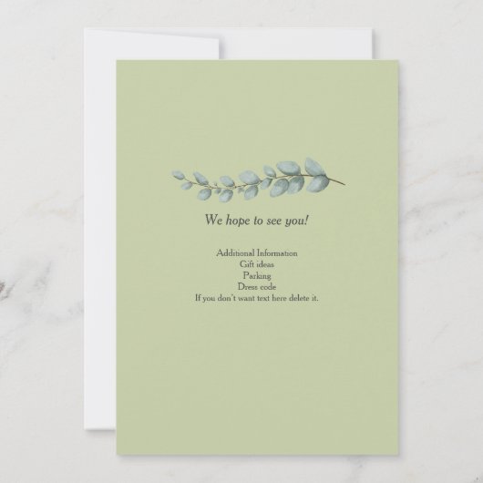 Elegante Pastel Groene Bloem Vrouwen 50ste verjaar Kaart (Achterkant)