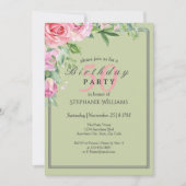 Elegante Pastel Groene Bloem Vrouwen 50ste verjaar Kaart (Voorkant)