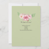 Elegante Pastel Groene Bloem Vrouwen 50ste verjaar Kaart (Achterkant)