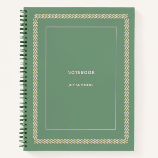Elegante pastel groene Notitieboek planner aanpass (Voorkant)