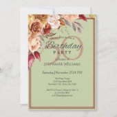 Elegante pastel herfstbloem 50e verjaardagsfeest kaart (Voorkant)