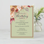 Elegante pastel herfstbloem 50e verjaardagsfeest kaart (Staand voorkant)