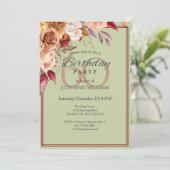 Elegante pastel herfstbloem 60e verjaardagsfeest kaart