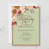 Elegante pastel herfstbloem 70e verjaardagsfeest kaart (Voorkant)