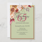 Elegante pastel herfstbloem elke leeftijd verjaard kaart (Voorkant)