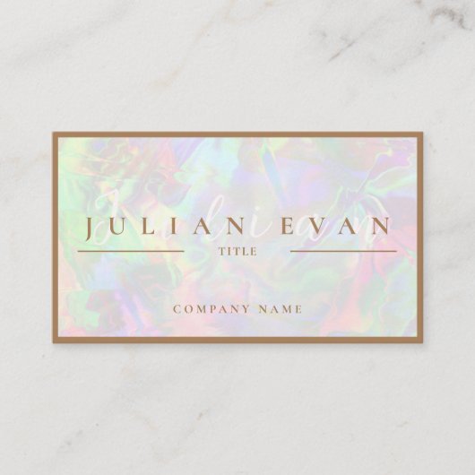 Elegante pastel holografische aura schoonheid visitekaartje (Voorkant)