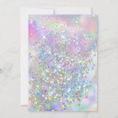 Elegante pastel holografische glitter glam kaart (Achterkant)