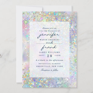 Elegante pastel holografische glitter glam kaart