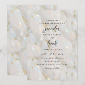 Elegante Pastel Iridiscerende Glitterende Opal Ste Kaart (Voorkant / Achterkant)