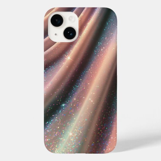 Elegante Pastel Iridiserende Glitter Zijde Golven Case-Mate iPhone Case (Achterkant)