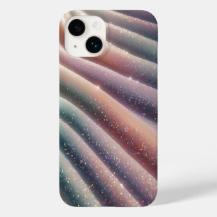 Elegante Pastel Iridiserende Glitter Zijde Golven  Case-Mate iPhone 14 Hoesje