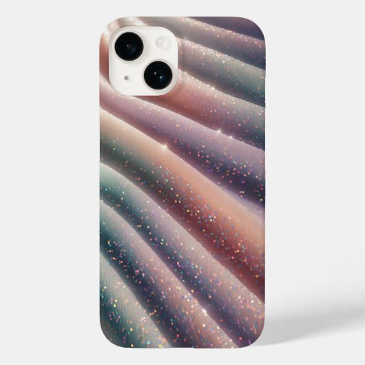 Elegante Pastel Iridiserende Glitter Zijde Golven Case-Mate iPhone Case (Achterkant)