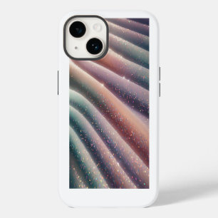 Elegante Pastel Iridiserende Glitter Zijde Golven  iPhone 14 Hoesje