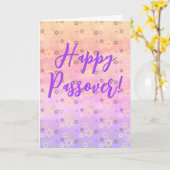 Elegante Pastel Joodse Paasfeest Ster van David Kaart (Gele Bloem)