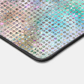 Elegante pastel kleur Gem Shimmer Patroon Monogram Bureaumat (Hoek)