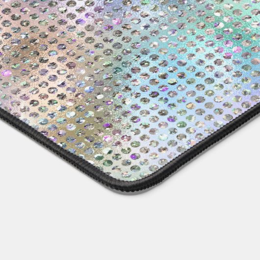 Elegante pastel kleur Gem Shimmer Patroon Monogram Bureaumat (Hoek)