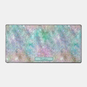Elegante pastel kleur Gem Shimmer Patroon Monogram Bureaumat (Voorkant)