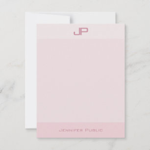 Elegante Pastel Kleuren Monogram Eenvoudig Modern Notitiekaartje