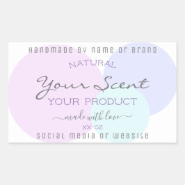 Elegante Pastel Kleuren Product Verpakking Etikett Rechthoekige Sticker