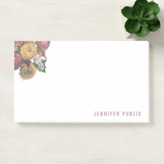 Elegante Pastel Kleuren Waterverf Rozen Sjabloon Post-it® Notes (Kantoor)