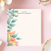Elegante pastel laat botanische gepersonaliseerde notitieblok