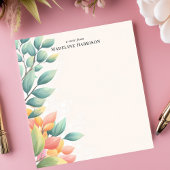 Elegante pastel laat botanische gepersonaliseerde notitieblok