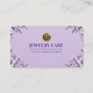 Elegante Pastel Lavendel Bloemige Sieraden Verzorg Visitekaartje
