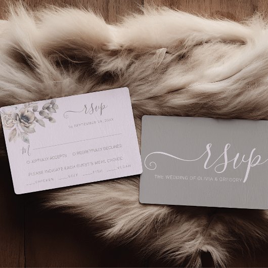 Elegante pastel lente bloem bruiloft maaltijd keuz RSVP kaartje