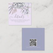 Elegante pastel lente bloem QR bruiloft details Informatiekaartje (Voorkant / Achterkant)