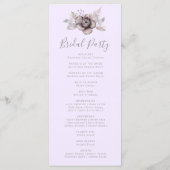 Elegante Pastel Lente Waterverf Bloemenbruiloft Programmakaart (Achterkant)