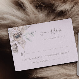 Elegante Pastel Lente Waterverf Bloemenbruiloft RSVP Kaartje