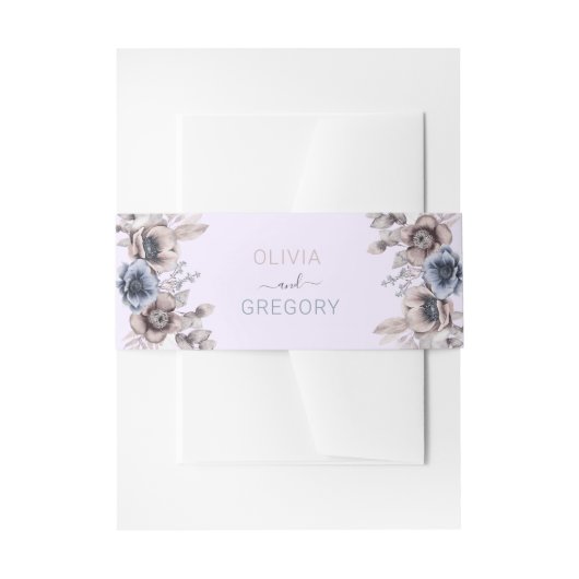 Elegante Pastel Lente Waterverf Bloemenbruiloft Uitnodigingen Wikkel (Voorkant Voorbeeld)