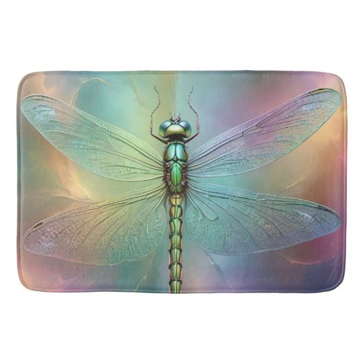 Elegante Pastel Libelle Fractale Kunst, Badmat (Voorkant)
