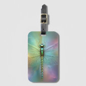 Elegante Pastel Libelle Fractale Kunst, Bagagelabel (Voorkant (verticaal))