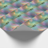 Elegante Pastel Libelle Fractale Kunst, Cadeaupapier (Hoek)