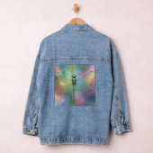 Elegante Pastel Libelle Fractale Kunst, Denim Jacket (Hangar)