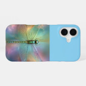 Elegante Pastel Libelle Fractale Kunst, iPhone 16 Hoesje (Achterkant horizontaal)