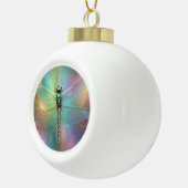 Elegante Pastel Libelle Fractale Kunst, Keramische Bal Ornament (Rechts)