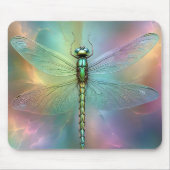 Elegante Pastel Libelle Fractale Kunst, Muismat (Voorkant)
