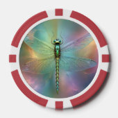 Elegante Pastel Libelle Fractale Kunst, Poker Chips (Voorkant)