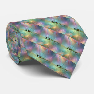 Elegante Pastel Libelle Fractale Kunst, Stropdas