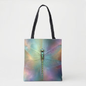Elegante Pastel Libelle Fractale Kunst, Tote Bag (Voorkant)