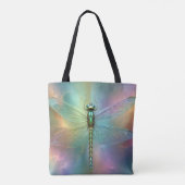 Elegante Pastel Libelle Fractale Kunst, Tote Bag (Achterkant)