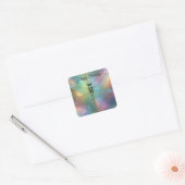 Elegante Pastel Libelle Fractale Kunst, Vierkante Sticker (Envelop)