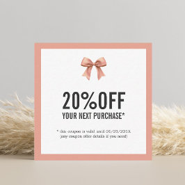 Elegante Pastel Lint Shop Volgende Aankoop Coupon Notitiekaartje