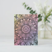 Elegante Pastel Mandala Trippy Psychedelische Hipp Briefkaart (Staand voorkant)