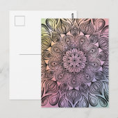 Elegante Pastel Mandala Trippy Psychedelische Hipp Briefkaart (Voorkant / Achterkant)