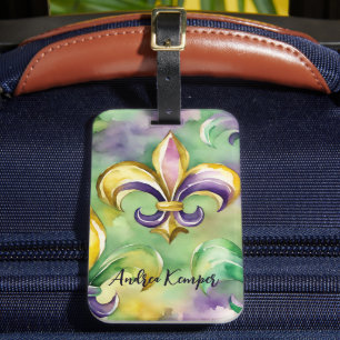 Elegante Pastel Mardi Gras Bagagelabel