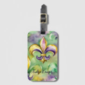 Elegante Pastel Mardi Gras Bagagelabel (Voorkant (verticaal))