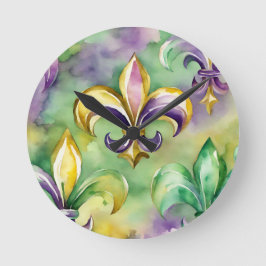 Elegante Pastel Mardi Gras Ronde Klok
